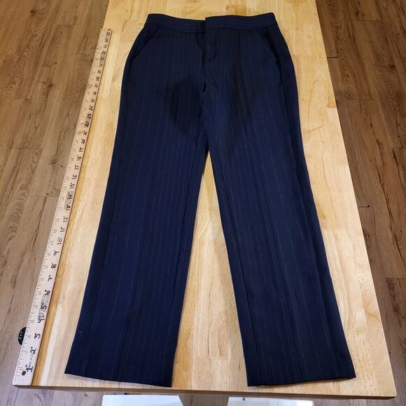 Joie Blue Pinstripe Straight Leg Flat Front 26" inseam 14" Rise size 4 - Picture 1 of 11